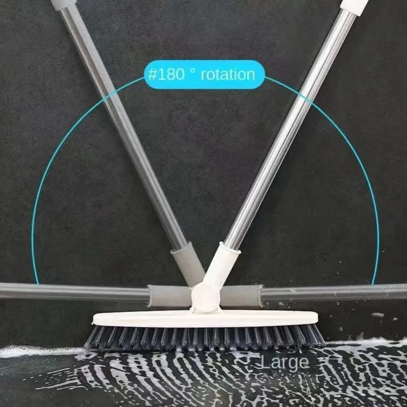 Long Handle Bathroom Scrub Brush – Hard Bristle Floor, Tile & Tub Cleaning Brush
