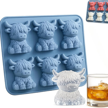 Highland Cow Silicone Ice Cube Mould – Cute 3D Ice Tray for Drinks & Cocktails