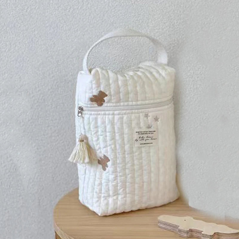 Quilted Baby Nappy Caddy Organiser – Portable Nursery & Stroller Storage Bag