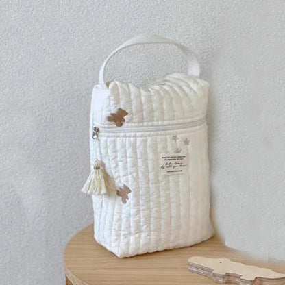 Quilted Baby Nappy Caddy Organiser – Portable Nursery & Stroller Storage Bag