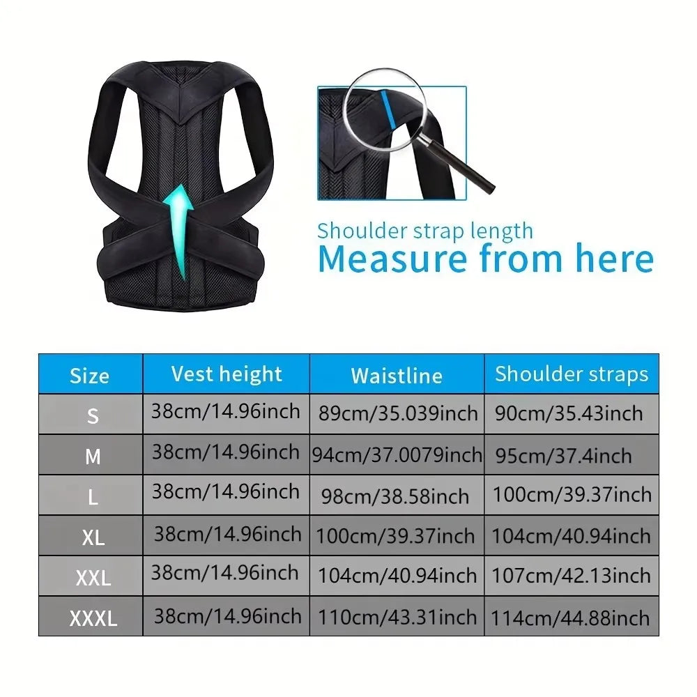 Adjustable Back Posture Corrector Brace – Upper & Lower Back Support for Everyday Posture
