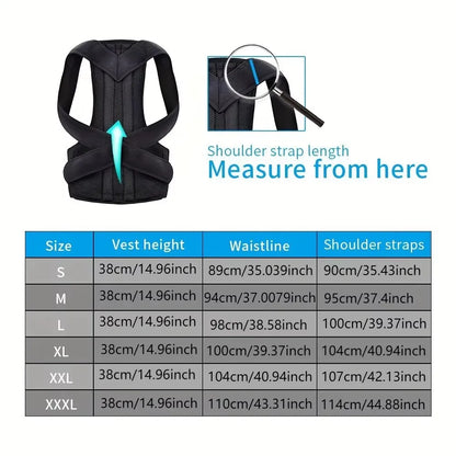 Adjustable Back Posture Corrector Brace – Upper & Lower Back Support for Everyday Posture
