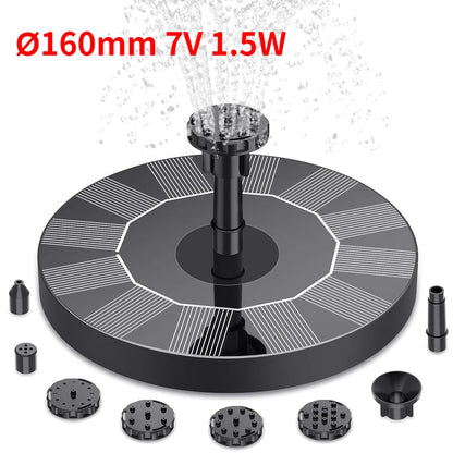 Outdoor Solar Fountain Pump Kit – 6-Nozzle Garden Pond & Bird Bath Fountain