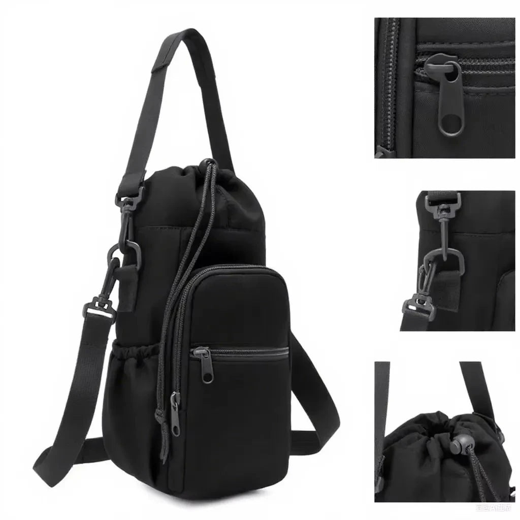 Insulated Water Bottle Carrier Bag – Adjustable Crossbody Holder with Phone Pocket