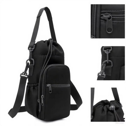 Insulated Water Bottle Carrier Bag – Adjustable Crossbody Holder with Phone Pocket