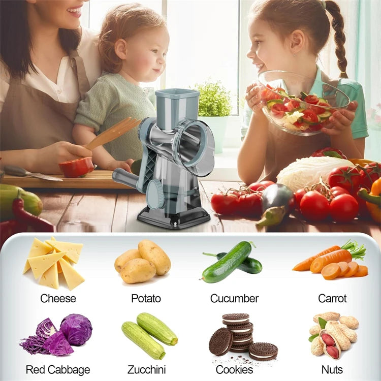 3-in-1 Manual Rotary Cheese Grater