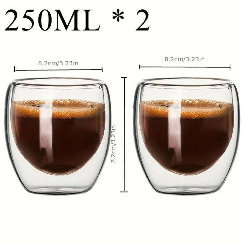 Double-Wall Glass Espresso Cup – Handmade Insulated Coffee & Tea Mug