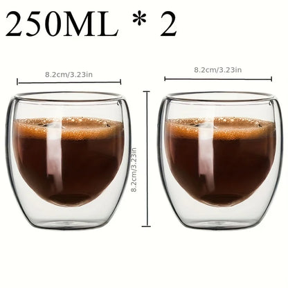 Double-Wall Glass Espresso Cup – Handmade Insulated Coffee & Tea Mug