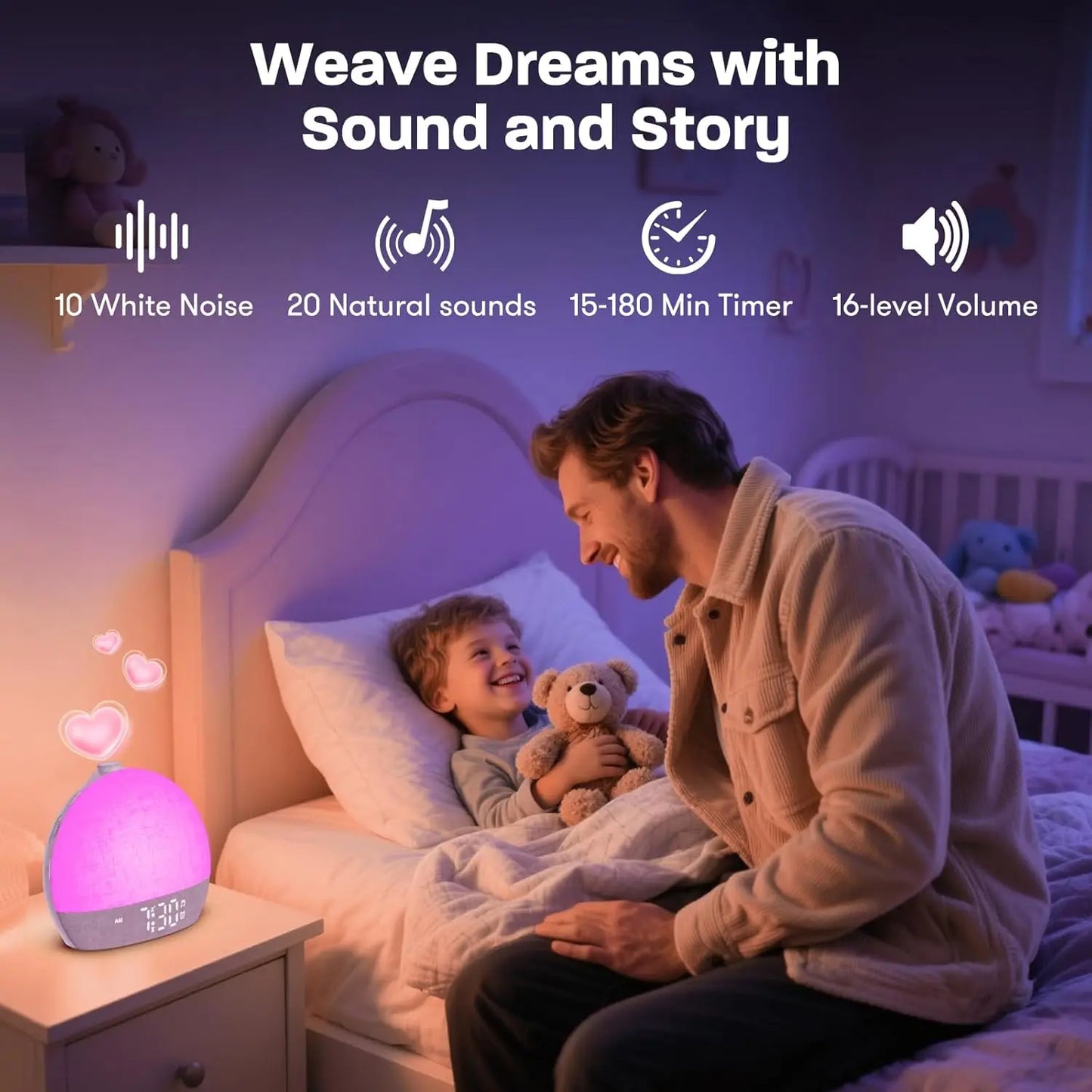 Sunrise Alarm Clock & White Noise Sleep Aid – RGB Wake Up Light