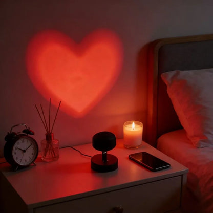 Heart Sunset Projection Lamp – USB LED Romantic Atmosphere Night Light