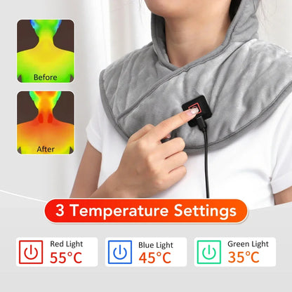 Electric Heated Shoulder & Neck Wrap – Adjustable Heat Therapy Pad (3 Levels)