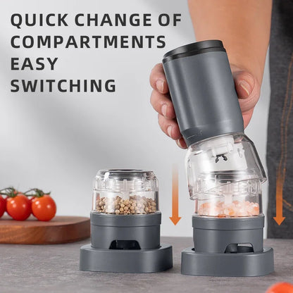 USB Rechargeable Electric Salt & Pepper Grinder – Adjustable Ceramic Spice Mill