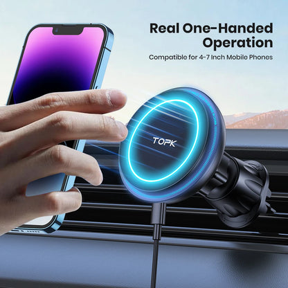 MagSafe Car Phone Holder Charger – 15W Wireless Air Vent Mount