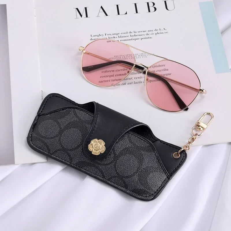 Portable Glasses Case with Keychain – Compact Sunglasses & Eyeglasses Storage Pouch