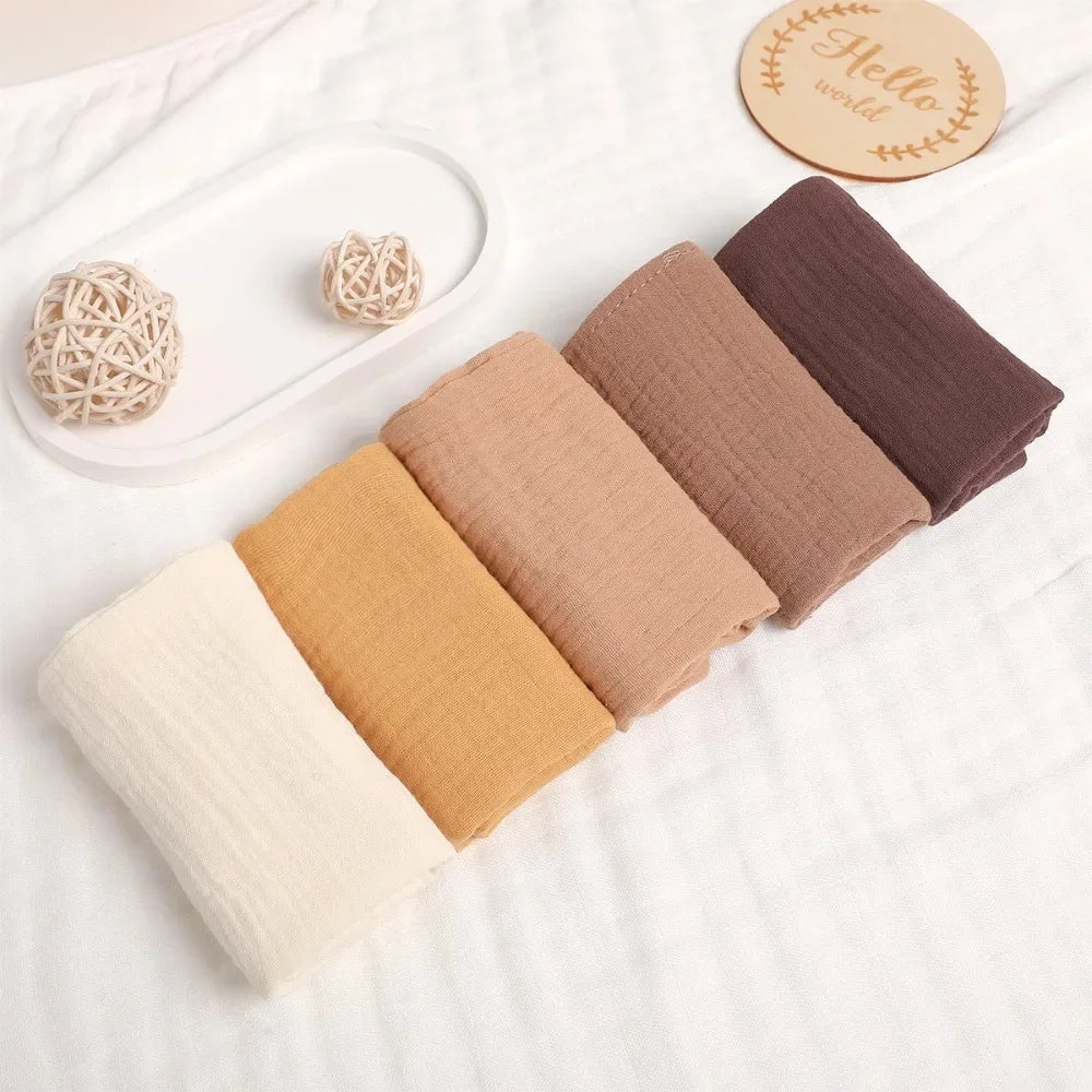 6-Layer Cotton Baby Washcloths – Soft Muslin Burp Cloths & Face Towels (3 or 5 Pack)