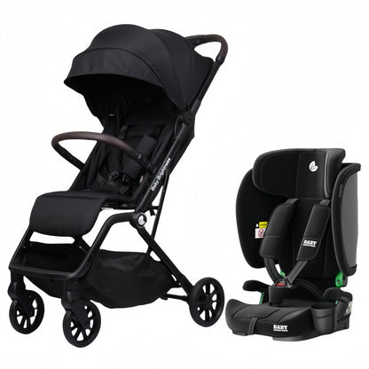 Baby Brightness SwiftGo Compact Travel Pram and Portable Travel Booster Car Seat Black