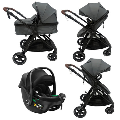 Skyra 2-in-1 Newborn Pram & Bassinet Stroller and Car Seat (Grey)