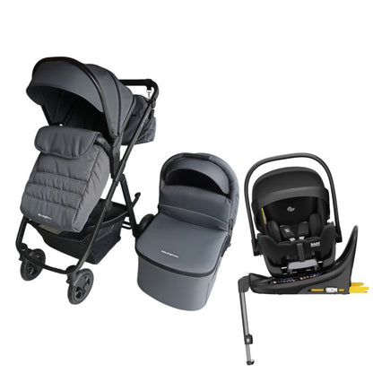 Pre-order Newborn Pram – Palms 2+ Stroller with Carrycot, Reclining Car Seat and Rotating ISOFIX Base(Grey)