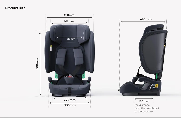 Baby Brightness SecureFit Portable Travel Booster Car Seat Grey