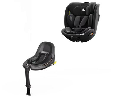 Newborn Pram – EasyGo 1+ Three Wheel Stroller + Infant Capsule + 360 Car Seat and Rotating ISOFIX Base (Black )