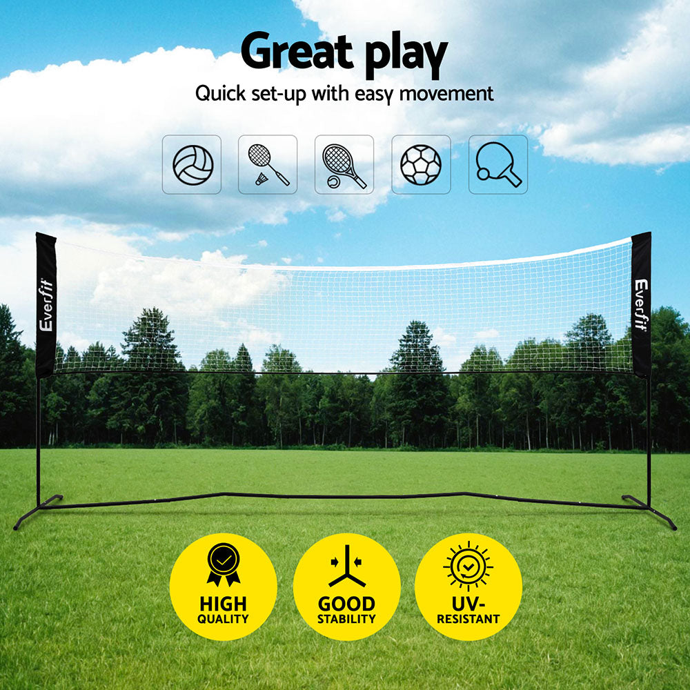 Everfit 3.6M Badminton Tennis Net Portable Volleyball Kit Adjustable Height