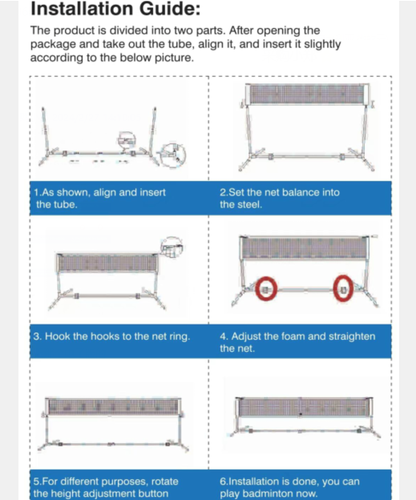 Portable Badminton Net Set 6.1m + Balls