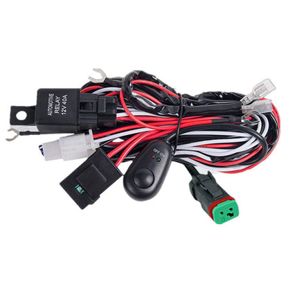 LED HID Wiring Loom Harness Spot Work Driving light bar 12V 40A - salelink.co.nz