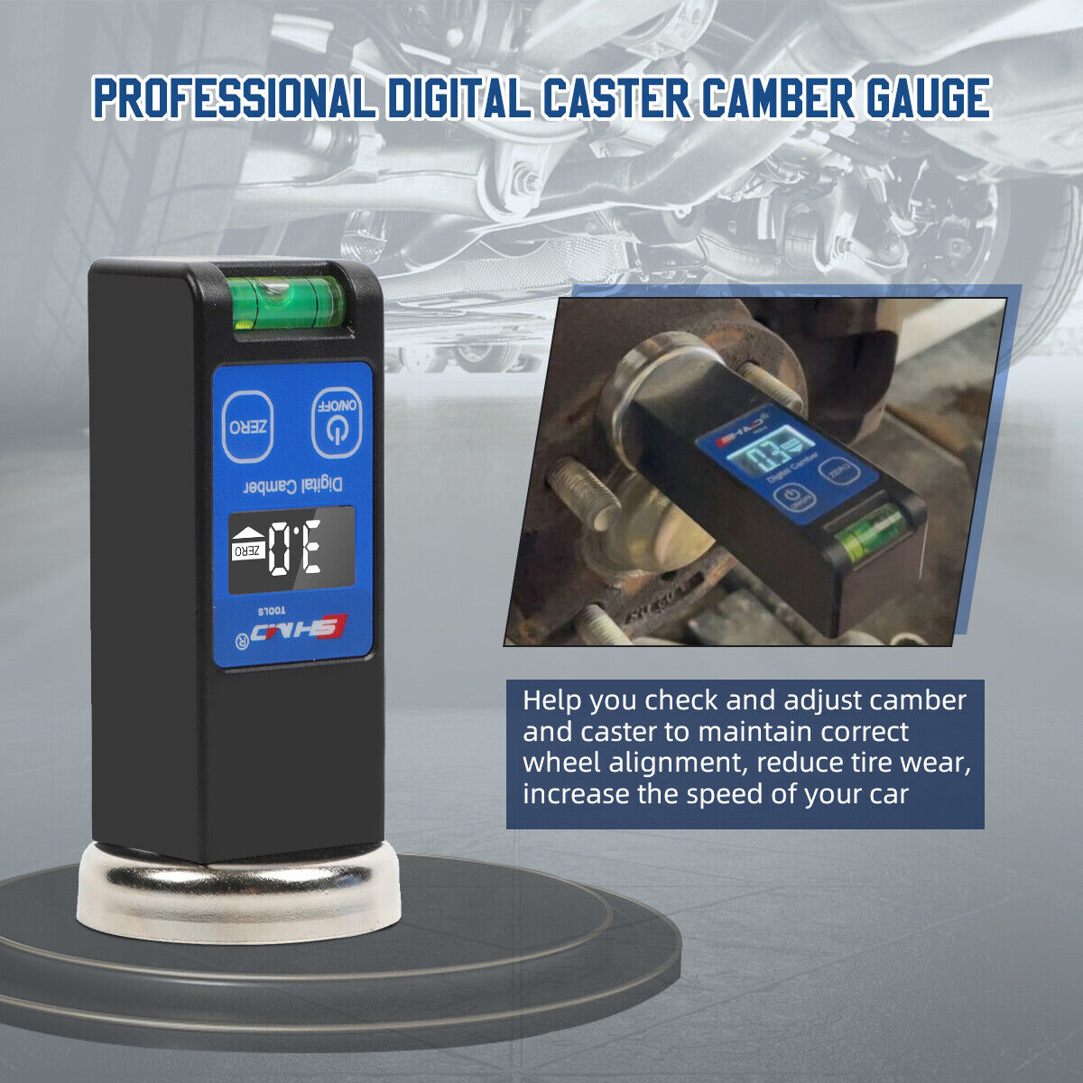 Digital Caster Camber Gauge Car Truck LCD Strut Magnetic Wheel Alignment Tool