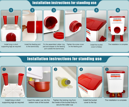 Poultry Waterer Chicken Feeder for Chicken Quail Duck Goose Turkey