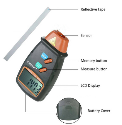 LCD Laser Photo Tachometer RPM Tester Speed Meter