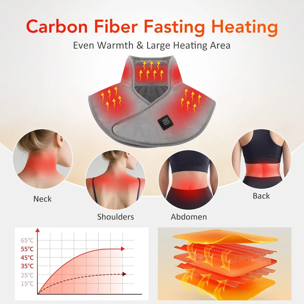 Electric Heated Shoulder & Neck Wrap – Adjustable Heat Therapy Pad (3 Levels)