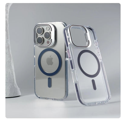 iPhone MagSafe Clear Bumper Case – Shockproof with Stand & Lens Protection