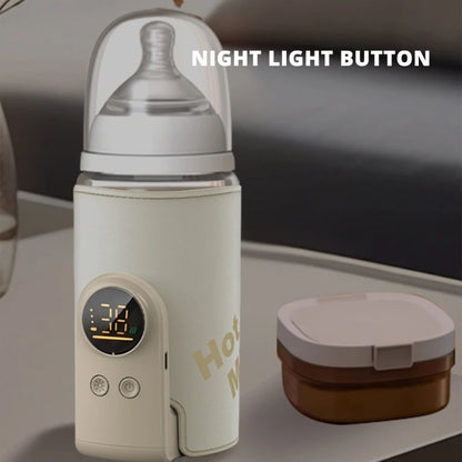 Portable Baby Bottle Warmer – USB Rechargeable with Digital Temperature Control