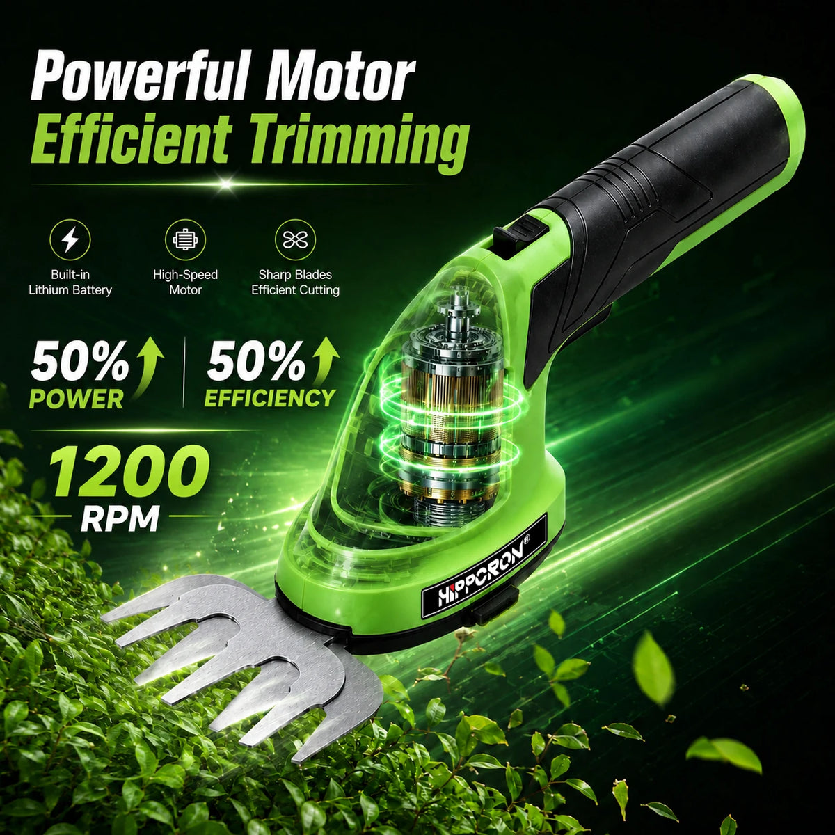 2-in-1 Cordless Hedge Trimmer & Grass Shears – Rechargeable 7.2V Garden Trimmer