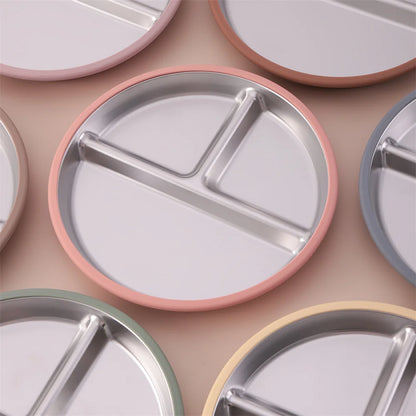 Stainless Steel Baby Suction Plate – Detachable Silicone Non-Slip Feeding Dish