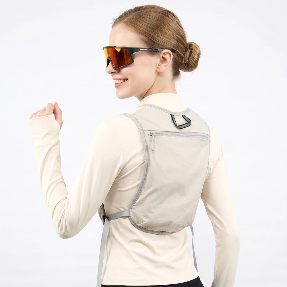 Lightweight Running Vest Backpack – Reflective Sports Chest Pack with Phone & Bottle Storage