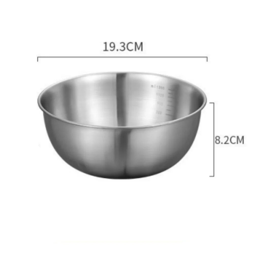 Stainless Steel Mixing Bowls with Measurement Markings – 1 or 3-Piece Kitchen Baking Bowl Set