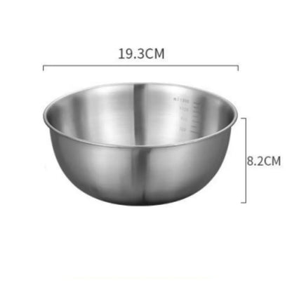Stainless Steel Mixing Bowls with Measurement Markings – 1 or 3-Piece Kitchen Baking Bowl Set