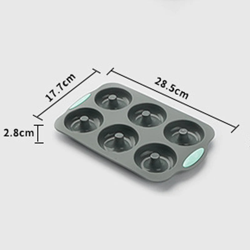 6-Cavity Silicone Donut Baking Pan – Non-Stick Doughnut, Muffin & Dessert Mould