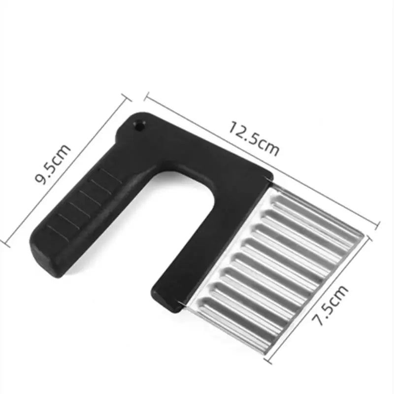 Stainless Steel Crinkle Cutter – Wavy Vegetable, Fruit & French Fry Slicer