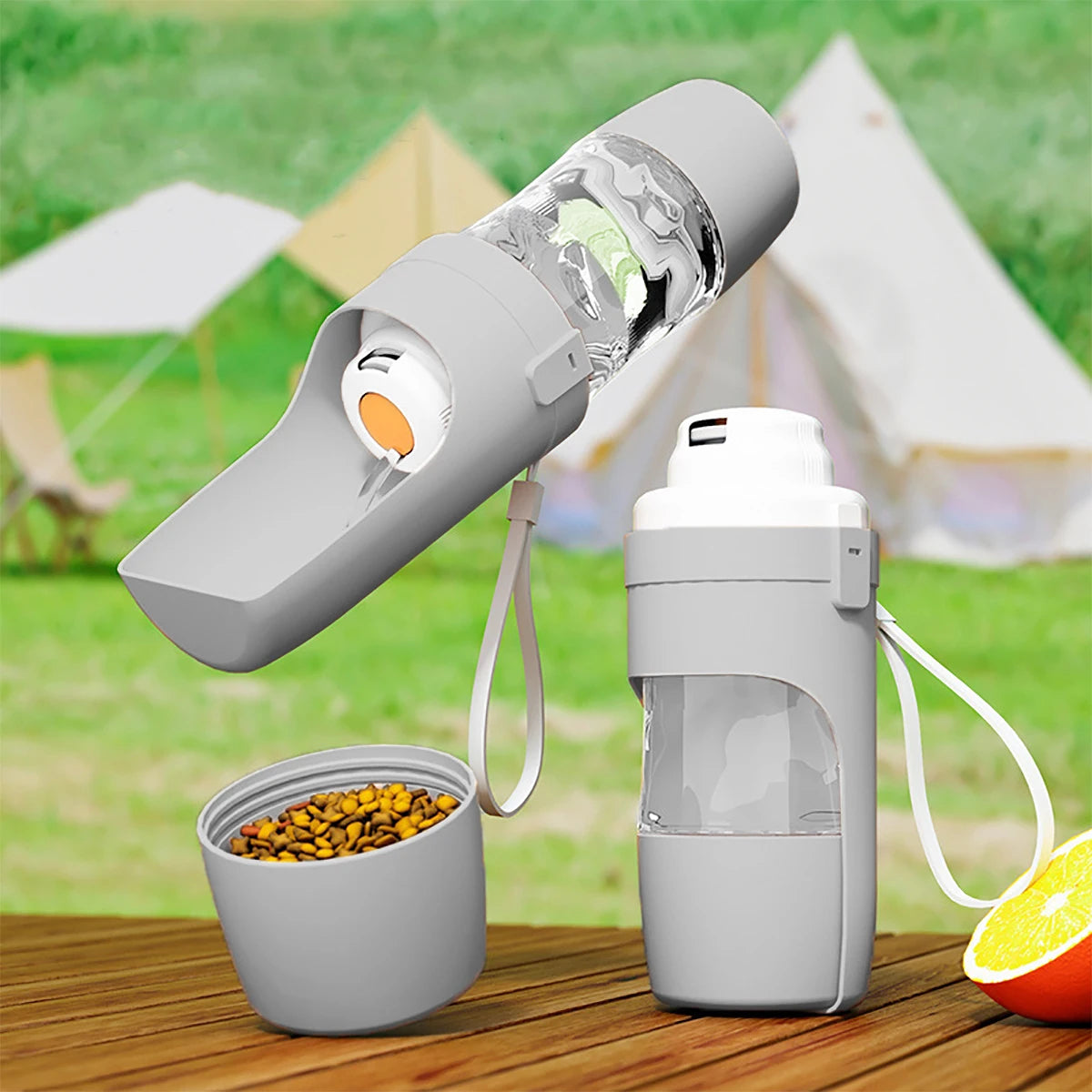 Portable Pet Water Bottle & Food Container – Travel Dog & Cat Feeding Bottle