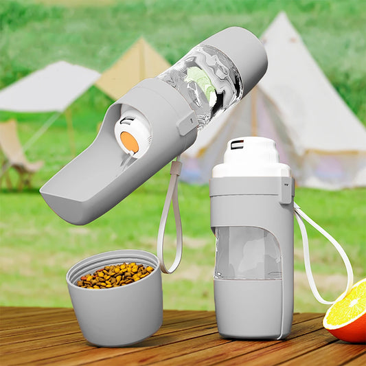 Portable Pet Water Bottle & Food Container – Travel Dog & Cat Feeding Bottle