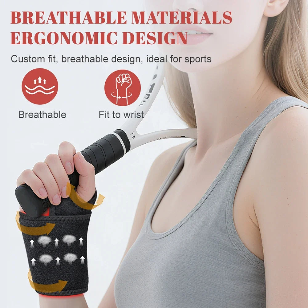 Rechargeable Red Light Therapy Wrist Strap – 660nm & 850nm LED Support Wrap
