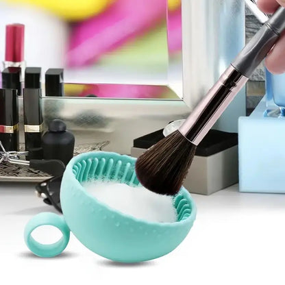 QuickClean Silicone Makeup Brush Cleaner Bowl – Deep Cleaning Scrubber for Makeup Brushes