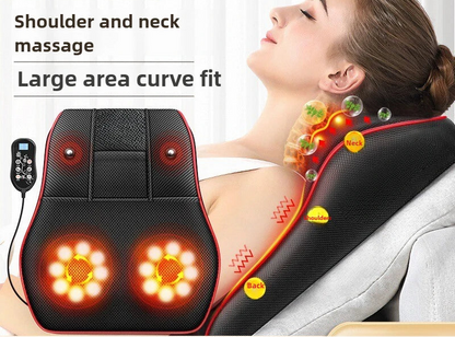 Electric Cervical Massage Pillow – Heated Shiatsu Neck & Back Massager with Airbag Traction