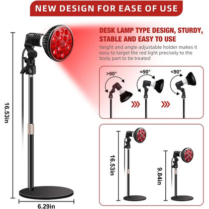 LED Red Light Therapy Lamp with Adjustable Stand – 660nm & 850nm Light Therapy Device