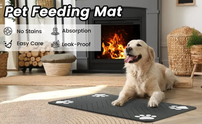 Absorbent Pet Feeding Mat – Waterproof Non-Slip Dog & Cat Placemat