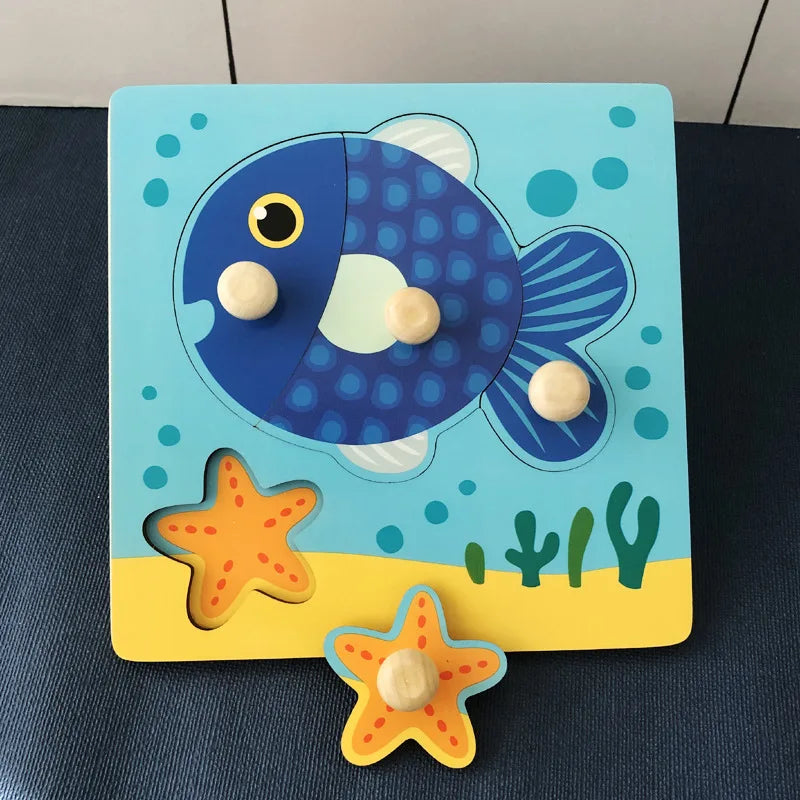 Montessori Wooden Learning Puzzle – Educational Toy for Toddlers (1–3 Years)