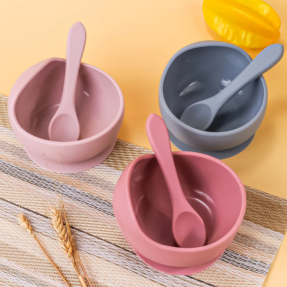 2pc Silicone Suction Baby Bowls – Self-Feeding & Weaning Tableware Set