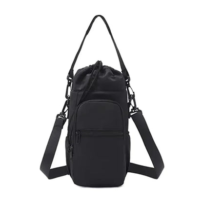 Insulated Water Bottle Carrier Bag – Adjustable Crossbody Holder with Phone Pocket
